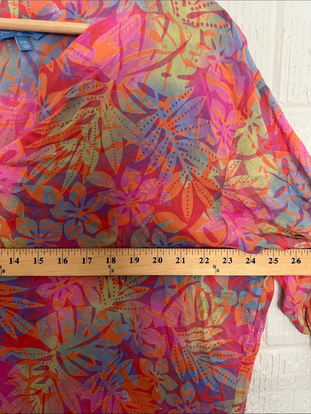 Blue Ginger Vibrant Floral V-Neck Tunic Top Coverlet Swim 2XL - Picture 7 of 7